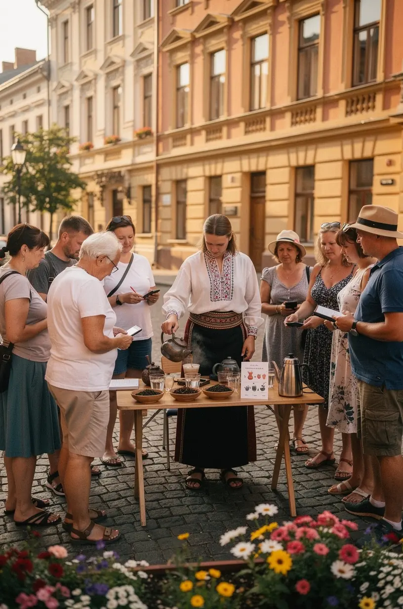 Įvairių rūšių arbatos maišeliai išdėstyti ant medinio paviršiaus, iliustruojantys pasirinkimų įvairovę kasdienėje rutinoje.