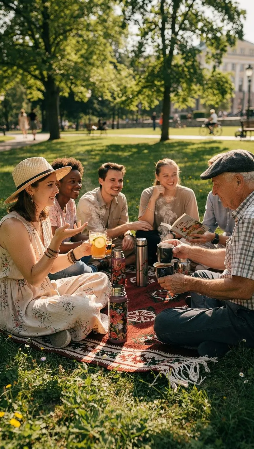 Šviesi virtuvės erdvė su arbatos paruošimo priemonėmis, skatinanti sveiką ir apgalvotą hidrataciją.